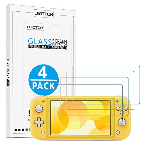 OMOTON [4-Pack Protector Pantalla para Nintendo Switch Lite (5.5 Pulgadas), Vidrio Templado con [dureza 9H] [sin Burbujas] [Resistencia a los arañazos] [Reducir la Huella Digital] [Alta Definicion]