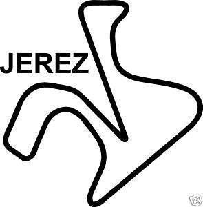 Online Design Jerez Pegatina Carreras Circuito Moto GP España Bicicleta - Negro