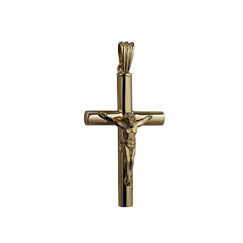 Oro amarillo 9 ct – 375/1000 – 40 x 25 x 4 mm mano Memorial crucifijo cruz