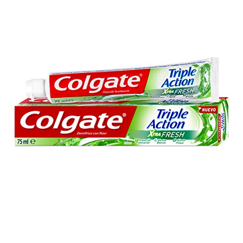 Pasta de dientes Colgate Triple Acción Extra Fresh anticaries, blanqueador y frescor 75ml