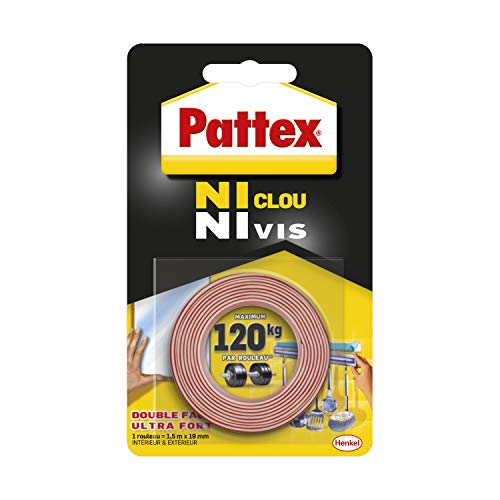 Pattex - Cinta adhesiva (100 kg, 19 mm x 1,5 m)