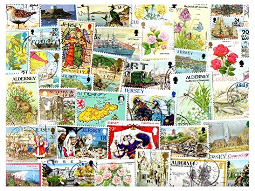 pghstamps Alderney, Guernsey, Isla de Man y Jersey 300 Colección de Diferentes Sellos para coleccionistas