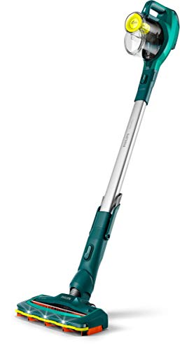 Philips Aspirador Vertical sin Cable FC6725/01, 0.4 litros, 80 Decibeles, Verde, Plata
