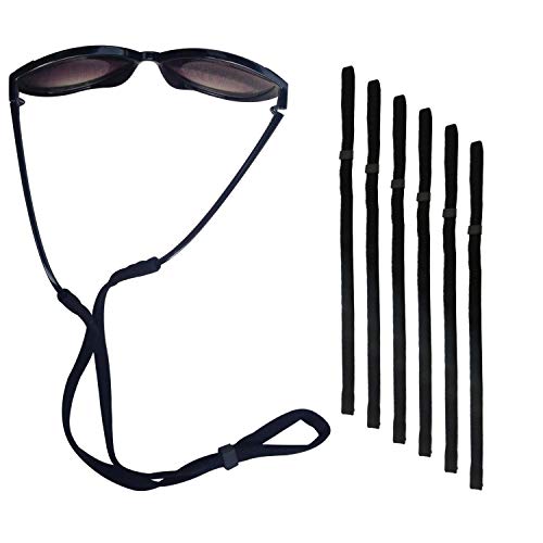 Philonext 6 Pcs Deportes gafas de sol soporte correa, Universal Fit cuerda retención, sistema de retención de gafas, gafas negro