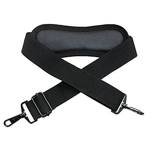 PIXNOR Correa de hombro acolchada ajustable con gancho para las bolsas carteras maletas (negro)