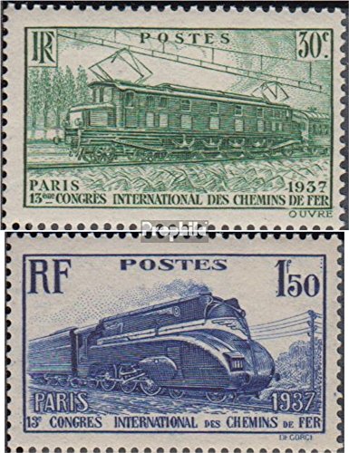 Prophila Collection Francia 345-346 (Completa.edición.) 1937 Congreso de ferrocarril (Sellos para los coleccionistas) vehículos sobre raíles