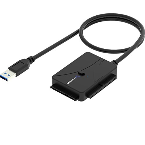 Sabrent Convertidor de Disco Duro USB 3.0 a SSD/SATA/IDE de 2.5/3.5/5.25 Pulgadas con Fuente de alimentación UL y Luces de Actividad LED [Soporte de 10TB] (USB-DS12)