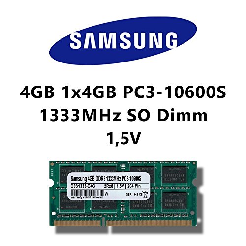 Samsung 4GB 1 x 4Go dDR3 pC3 10600S 1333MHz sO-dimm pour ordinateur rAM rAM memory portable