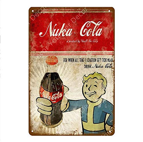 shovv Vintage Fallout 3 4 Juego Nuka Cola Carteles de Chapa de Metal Cartel de la Pared Pub Bar Habitación Casino Decoración Refresco Hierro Pintura Placa