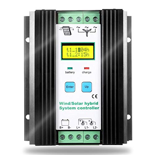 SolaMr 1000W PWM Controlador de Carga Híbrido Solar Eólico 400W Solar y 600W Energía Eólica Controlador Híbrido de Carga 12V/24V Sistema de Identificación Automática de Voltaje