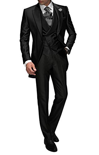 Suit Me Tailored - Traje para hombre de 3 piezas para bodas, fiestas, eventos, con chaleco y pantalones charcoal XL