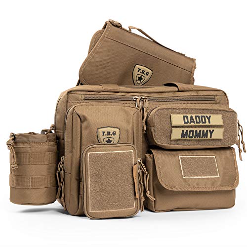 Tactical Baby Gear Conjunto combinado de bolsa de pañales tácticos Deuce 2.0 y cambiador (Coyote marrón)