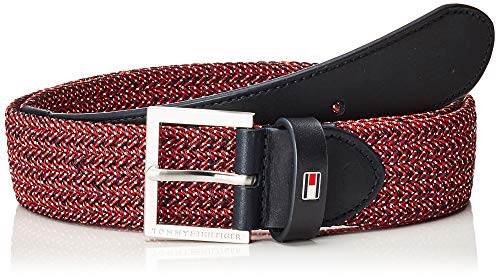 Tommy Hilfiger Elastic Belt 3.5 Cinturón, Rojo (Rot Mix 902), 115 (Talla del fabricante: 100) para Hombre