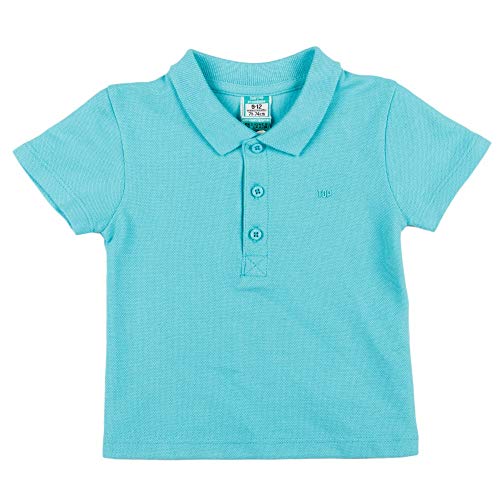 Top Top CURVATO Camisa de Polo, Turquesa, 12-18 Unisex bebé