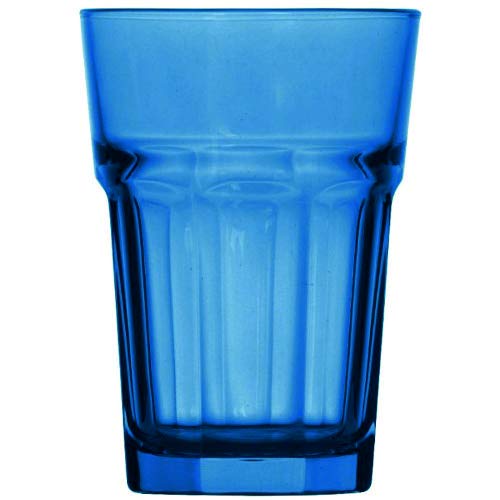 Topkapi 250.657 Long Drink Azul – 6 pieza Miami Blue Juego XL de vasos de cristal (36 cl) para cóctel, Long Drink, Mojito, Zumo, agua, altura ~ 12 cm