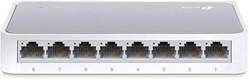 TP-Link TL-SF1008D - Conmutador Fast Ethernet de 8 Puertos (10/100 Mbps, Divisor de Ethernet de Escritorio, Concentrador de Ethernet, Plug and Play, Bastante sin Ventilador, No Gestionado)