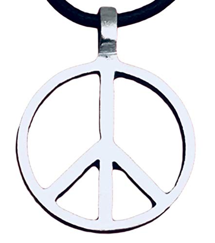 Trilogy Jewelry - Collar de piel con colgante de paz, diseño de hippie