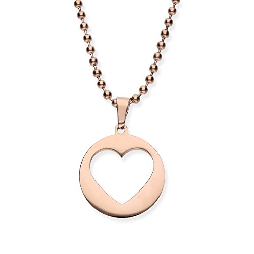 Urbanhelden - Collar con colgante de corazón, amuleto, disponible en diferentes colores, oro rosa, para mujer