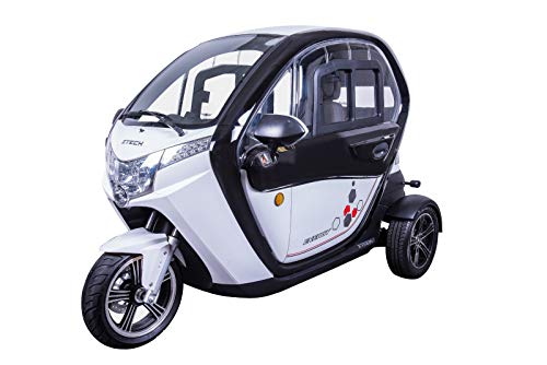 VELECO Scooter Electrico Adulto 3 Ruedas Movilidad Reducida Coche eléctrico Ciclomotor 45km/h Blanco
