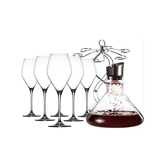 Yougou01 Decantador de Vino -1000 ML Decantador de Vino Tinto de Cristal Rojo sin Plomo, Perfecto for Bodas y Regalos de inauguración,Practico y Hermoso (Color : D)