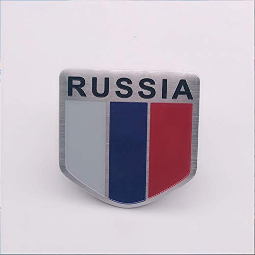 10 Unids/Lote Insignia de la Bandera de Rusia Fino Aluminio Federación de Rusia Etiqueta Emblema Cromo Etiqueta de Diseño de Coche Calcomanía de Escudo Cuadrado Largo, Escudo de Rusia