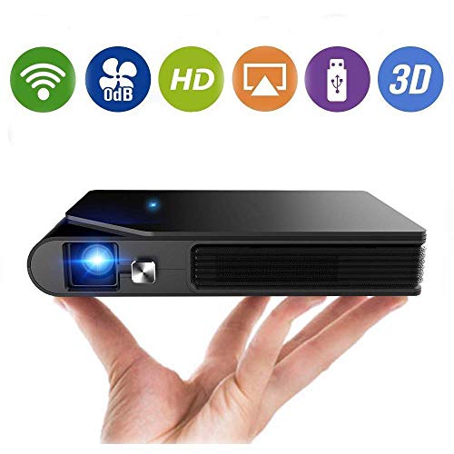 2020 Mini Pocket WiFi Proyector 3D DLP WXGA HD LED Proyector de Video inalámbrico portátil Soporte 1080P Airplay con batería HDMI USB para Juegos Cine en casa Campamento de Cine al Aire Libre