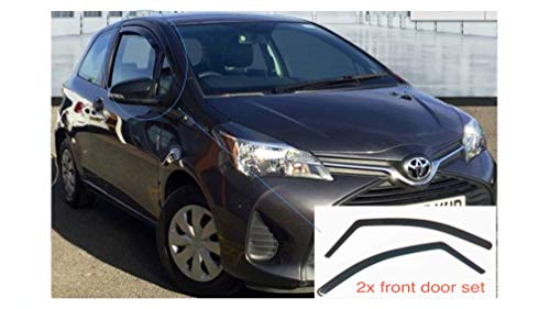 2x Deflectores de Aire Compatible con Toyota Yaris 2010 - Presente 3 Puertas Derivabrisas protección sol lluvia nieve viento Vidrio acrílico PMMA de primera calidad
