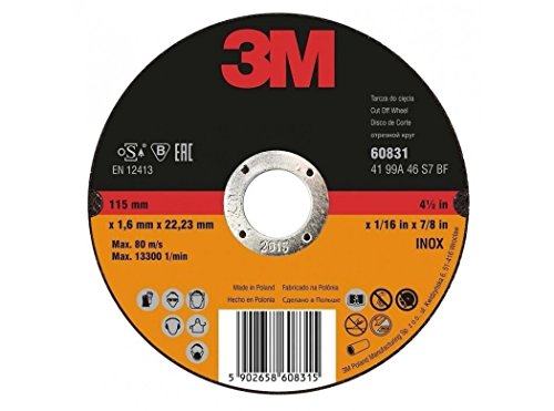 3M Cubitron II Disco de corte para acero-Plano, 125 mm x 1,6 mm x 22,2 mm, P46, T41,1/Caja