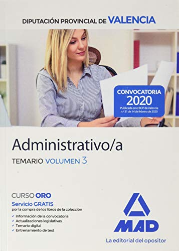 Administrativo/a de la Diputación Provincial de Valencia. Temario volumen 3