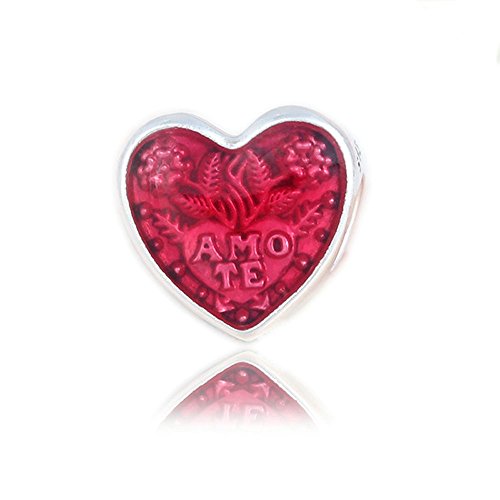 bakcci Europea del día de San Valentín Amor Latina rojo corazón abalorios DIY para para Original 925 plata encanto pulseras joyas de moda