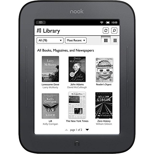 Barnes & Noble Nook Simple Touch lectore de e-Book 2 GB WiFi Negro - E-Reader (15,2 cm (6"), 800 x 600 Pixeles, ePub,PDF, BMP,GIF,JPG,PNG, 2 GB, MicroSD (TransFlash))