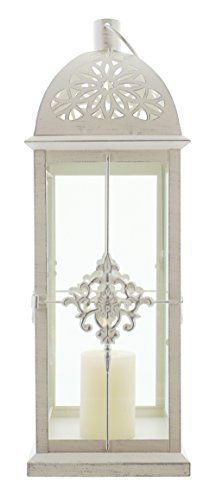 Baroque Style Metal Lantern, White