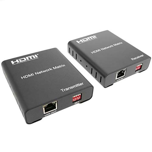 BeMatik - Extensor y multiplicador HDMI a través de LAN TX y RX Compatible IR y TCP/IP (HN015)