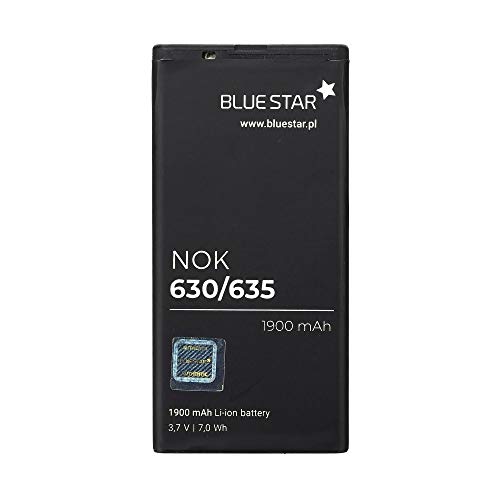 Blue Star Premium - Batería de Li-Ion litio 1900 mAh de Capacidad Carga Rapida 2.0 Compatible con el Nokia Lumia 630 / 635