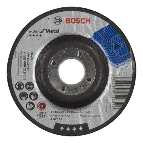 Bosch 2 608 600 218 - Disco de desbaste acodado Expert for Metal - A 30 T BF, 115 mm, 6,0 mm (pack de 1)