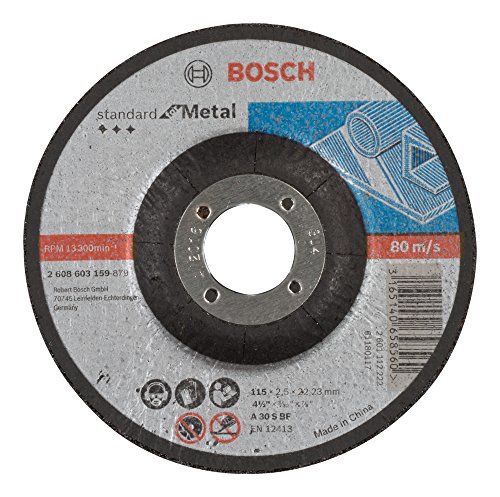 Bosch 2 608 603 159 - Disco de corte acodado Standard for Metal - A 30 S BF, 115 mm, 22,23 mm, 2,5 mm (pack de 1)