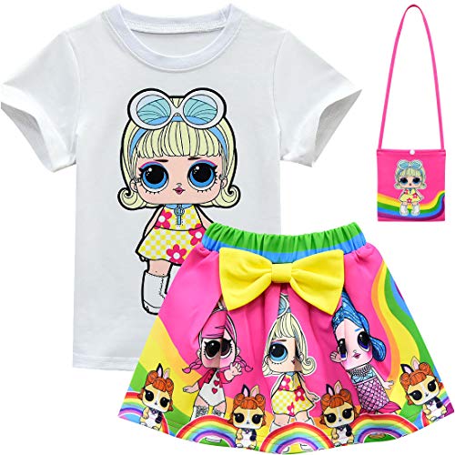 Camiseta de Baby Cute Dolls Confetti Pop + falda + bolso Lil Outrageous Little Girl Dress para niñas de Dgfstm estilo9 7-8 Años