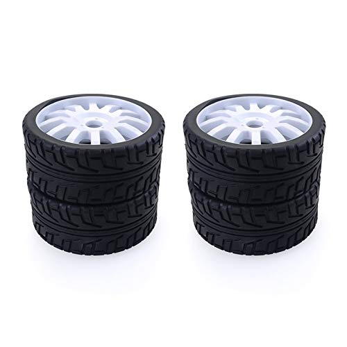 CamKpell 4PCS 1/8 RC Neumáticos de Goma para Autos Ruedas de plástico para el Equipo Redcat Losi VRX HPI Kyosho HSP Carson Hobao 1/8 Buggy / On-Road - Blanco