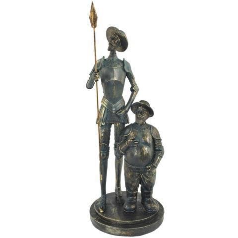 CAPRILO Figura Decorativa Don Quijote y Sancho Panza Esculturas Resina. 35 x 13.5 x 13.5 cm.