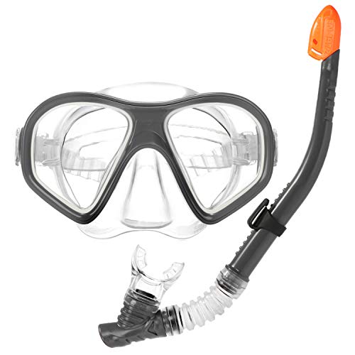 com-four® Conjunto de Snorkel de 2 Piezas - Gafas de Buceo y Snorkel para Buceo - máscara de Buceo para niños y Adultos (2 Partes - Snorkel + máscara de Buceo)