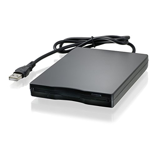 CSL - Disquetera Externa USB FDD 1,44 MB 3,5 Pulgadas - PC y Mac - Slimline Floppy Disk Drive Extern - portátil - Plug y Play - en Negro - para Windows 10