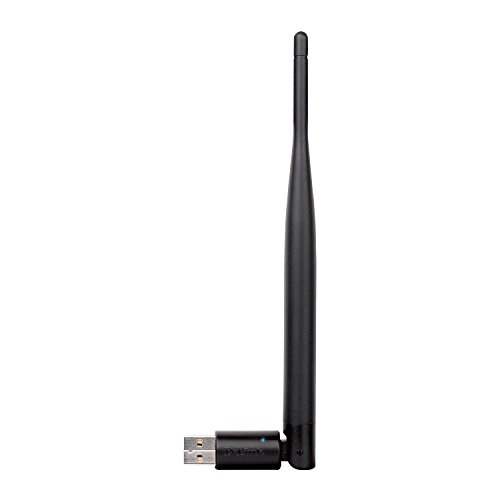 D-Link DWA-127 - Adaptador USB de Red WiFi (N 150, USB 2.0, Antena Externa de Alta Ganancia, Compatible Windows, Linux, WPS, encriptación WPA2) Negro
