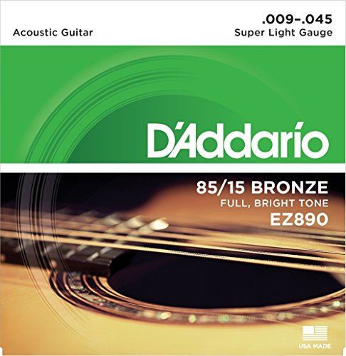 D'Addario EZ890 Juego de cuerdas para guitarra acústica de bronce, 009' - 045'