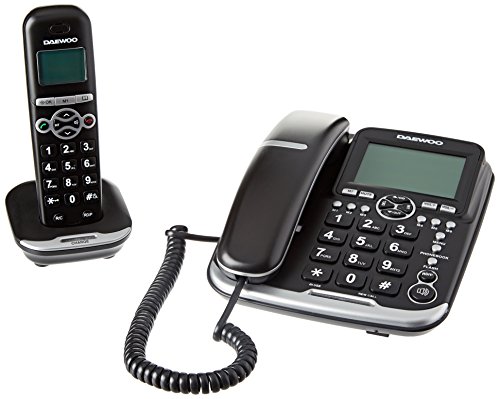 Daewoo DTD-5500 - Teléfono combo con manos libres, Dect+Hilos
