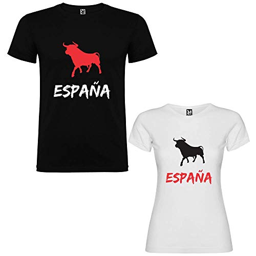 Dalim Pack de 2 Camisetas para Parejas Toro España (Mujer Tamaño XXL + Hombre Tamaño XXL)