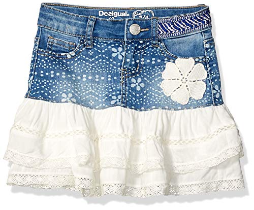 Desigual Girl Skirt Short (Fal_calella) Falda, Azul (Denim Ligth Wash 5007), 164 (Talla del Fabricante: 13/14) para Niñas