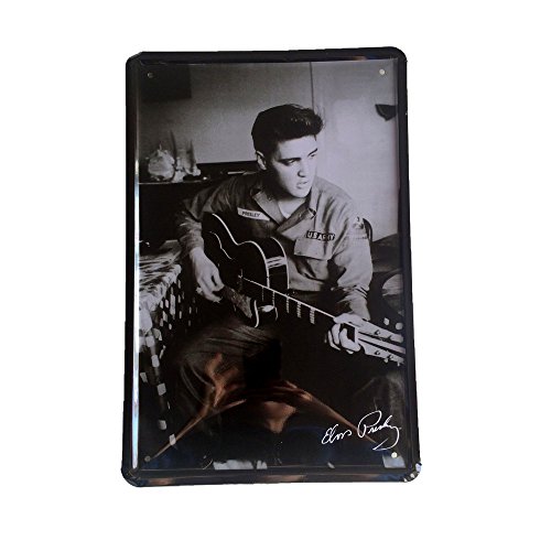 DiiliHiiri Cartel de Chapa Vintage Decoración, Letrero A4 Estilo Antiguo de metálico Retro-Elvis Presley