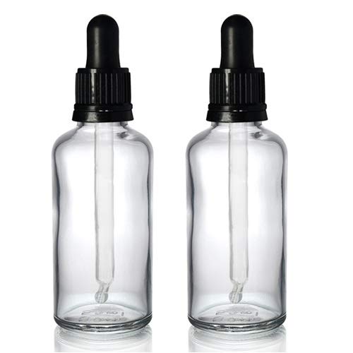 Dos frascos de cristal transparente 50 ml con cuentagotas pipeta