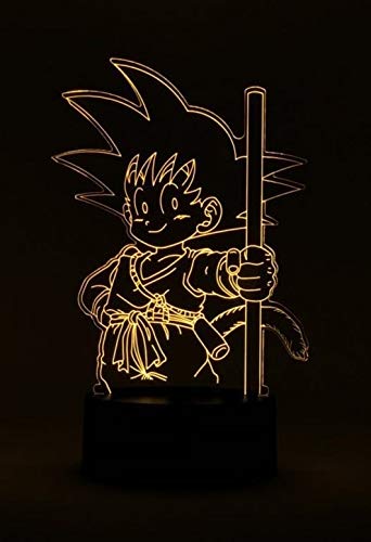 Dragon Ball Son Goku de fuerza Lámpara de mesa Led Luces de la noche Habitación Iluminación decorativa Led luz de la noche 3D lámpara de escritorio decoración dormitorio niños