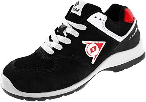 Dunlop Flying Arrow | Zapatos de Seguridad | Calzado de Trabajo S3 | con Puntera | Ligero y Transpirable | Nero & Bianco | Talla 43